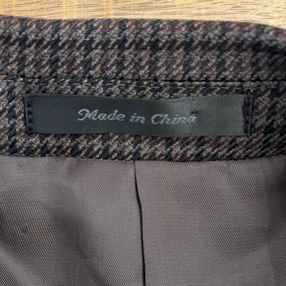 Lauren Ralph Lauren Wool Blazer Mens 44L Houndstooth Brown Sport Coat Jacket - Picture 15 of 16